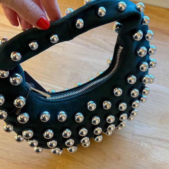 NWT Vince Camuto Aleck Studded Shoulder Bag in Malachite - Picture 7 of 10